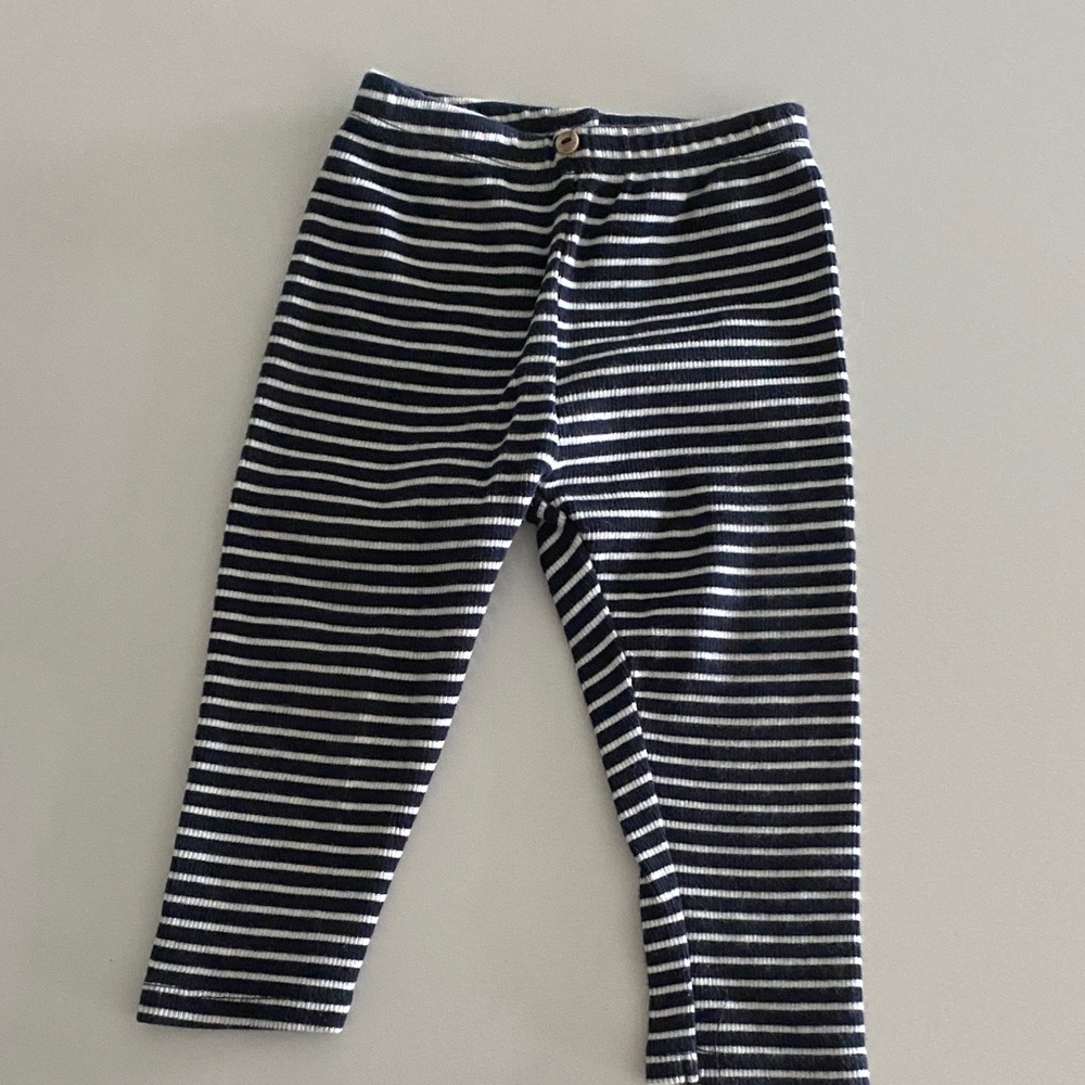 Zara Kids Navy and White Striped Leggings